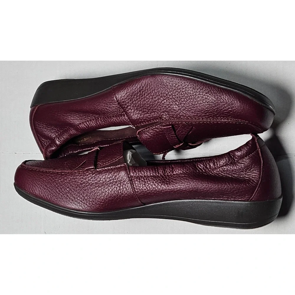 Vitaform Plum Red Leather Loafer Flats Bow Comfort Shoes Womens‎ EU 42/US 12